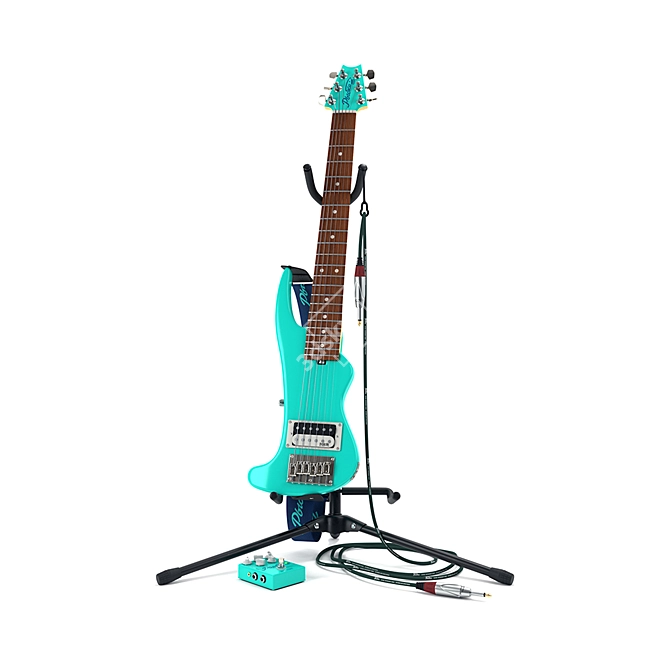 Compact Fish-shaped Travel Guitar 3D model image 1