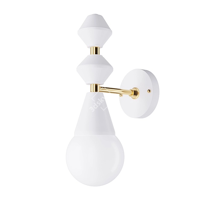 Elegant Dome Sconce: Artistic Illumination 3D model image 2