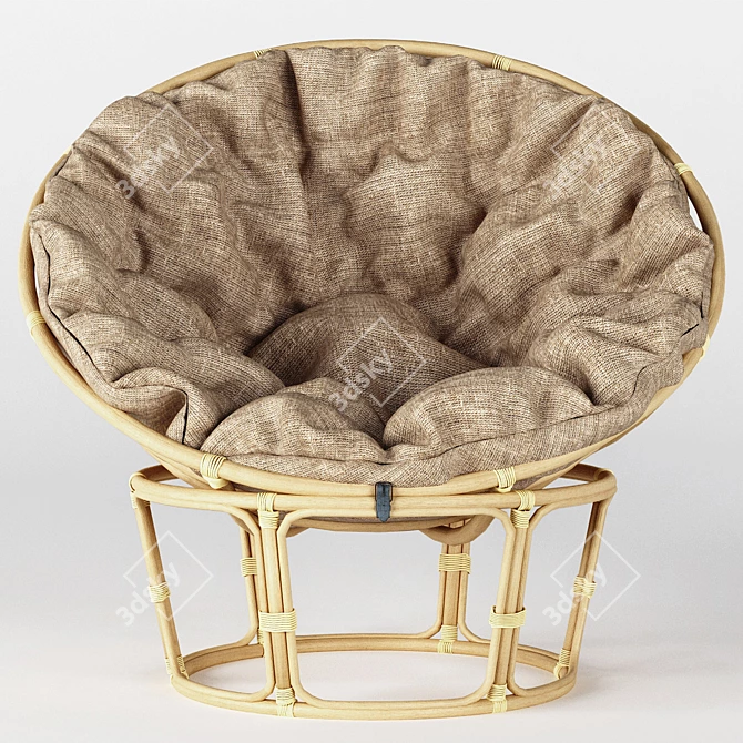 Cozy Papasan Chair: Ultimate Comfort 3D model image 3