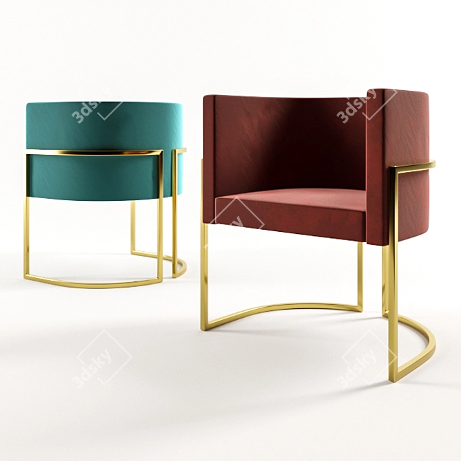 Modern Designer Chair: 2 Models, Premium Texture 3D model image 1