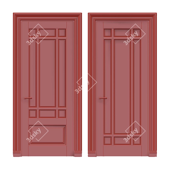 Elegant Classic Interior Doors 3D model image 2