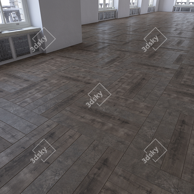 Versatile Laminate Flooring: 4 Layout Options 3D model image 3