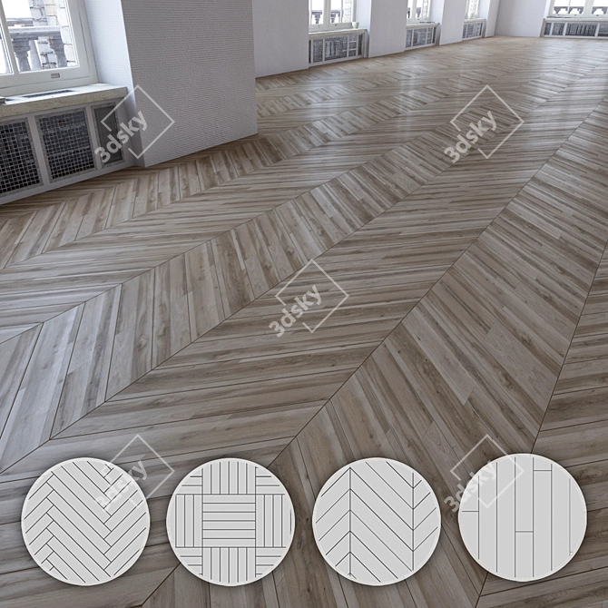 Versatile Laminate Flooring Kit: Realistic Texture and Easy Installation 3D model image 1