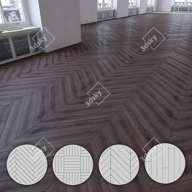 Versatile Laminate Floor Texture Set 3D model image 1