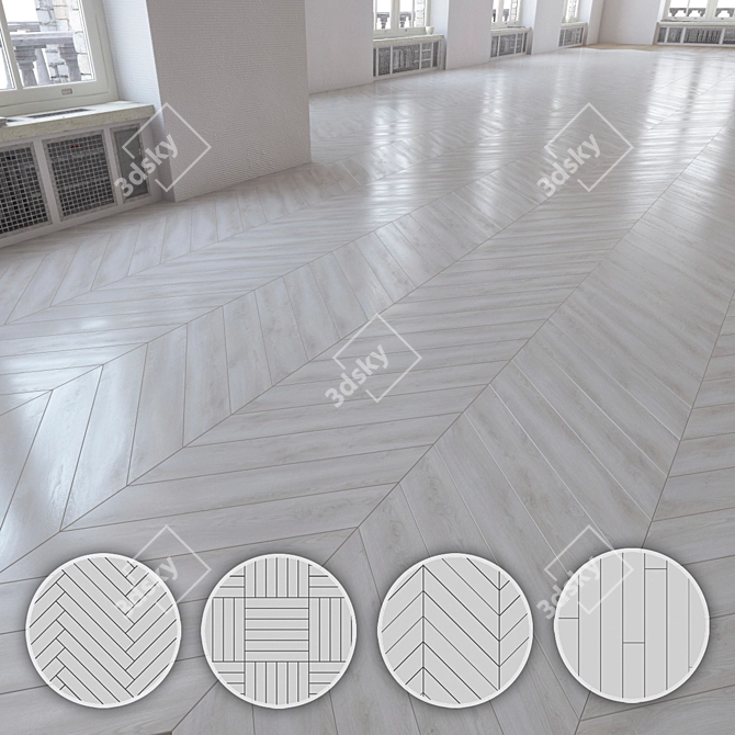 Versatile Wood Flooring Set 3D model image 1