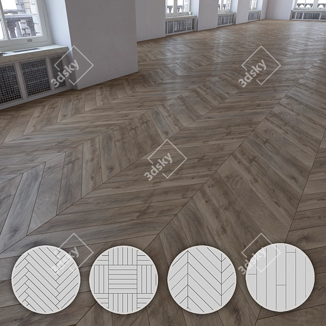 Versatile Wood Floor Texture Set 3D model image 1