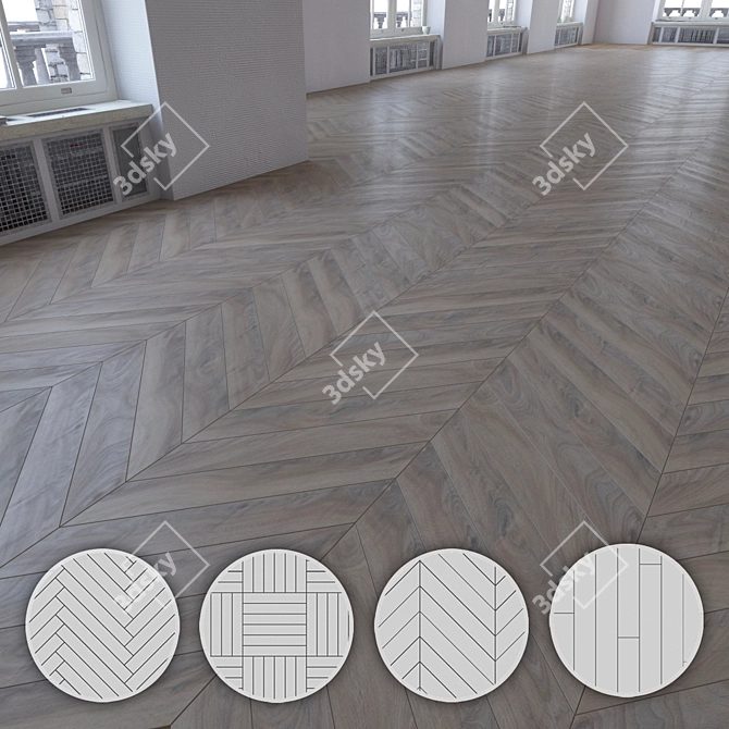 Versatile Wood Plank Flooring 3D model image 1