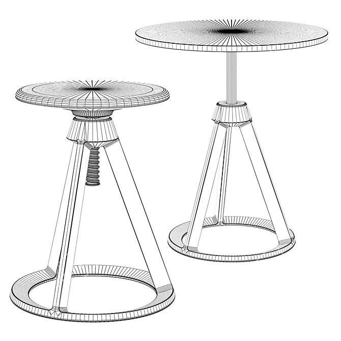 Sleek Knoll Piton Table and Chair 3D model image 3