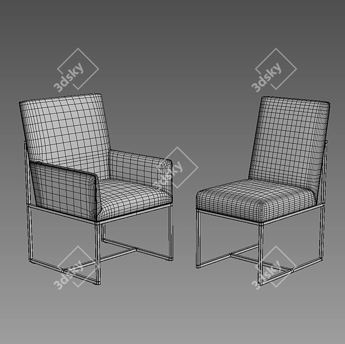 Restoration Hardware Grant and Linear Dining Set 3D model image 3