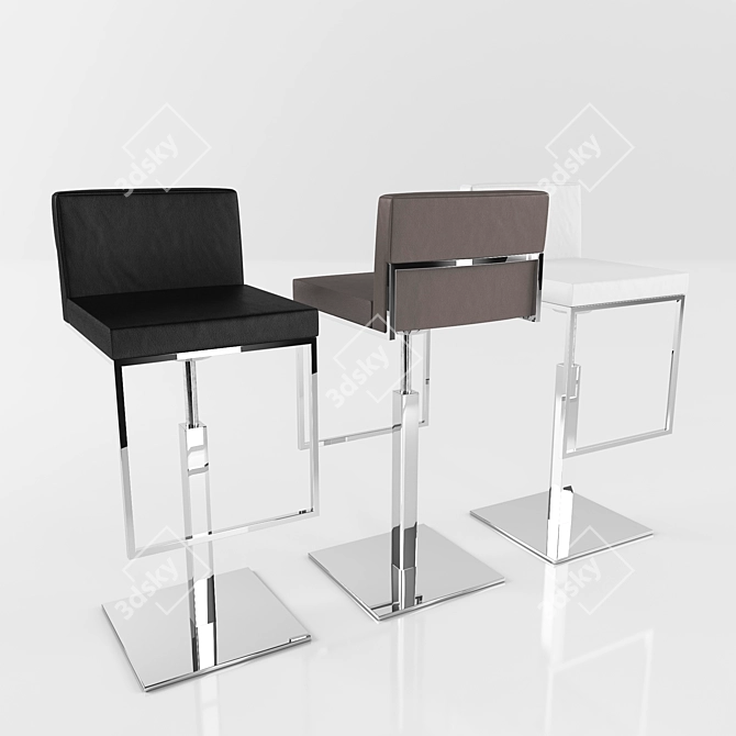 Sleek Even Plus Stool 3D model image 1