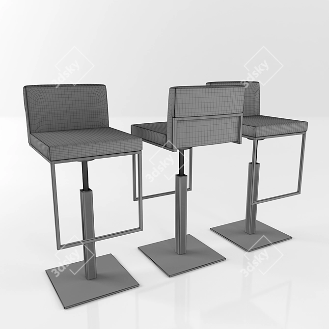 Sleek Even Plus Stool 3D model image 3