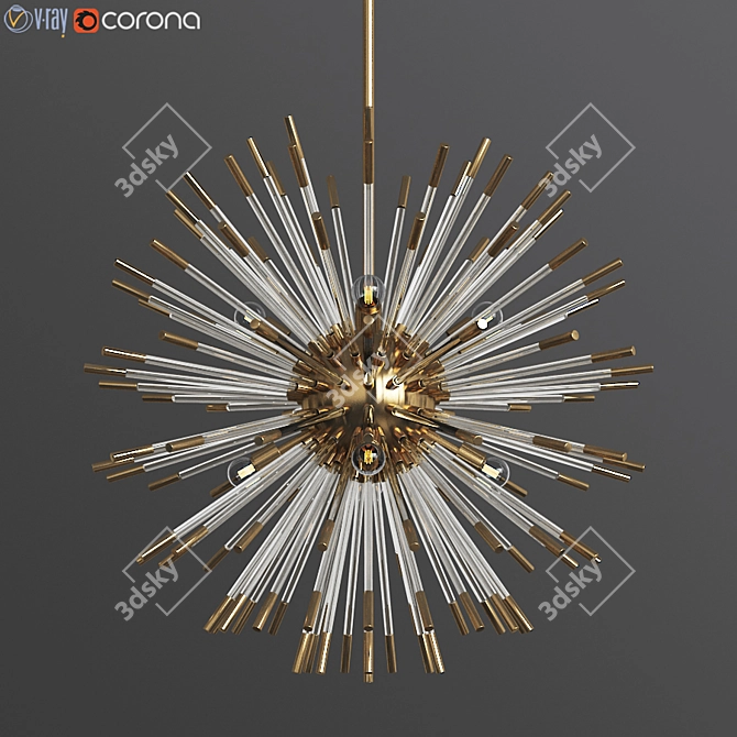 Modern Brass Andromeda Chandelier 3D model image 2