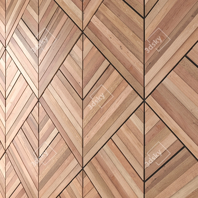 Title: Wooden Wall Panel 3D model image 2