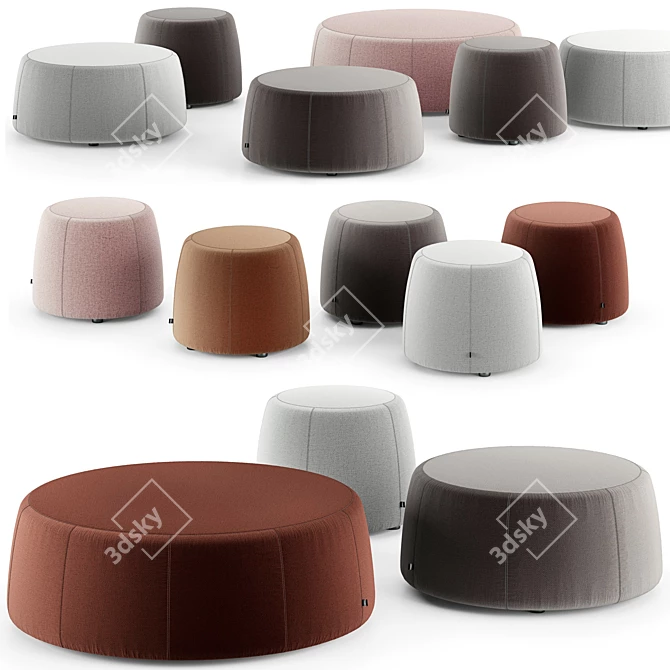 Nomad Chic Poufs by Tribu 3D model image 1