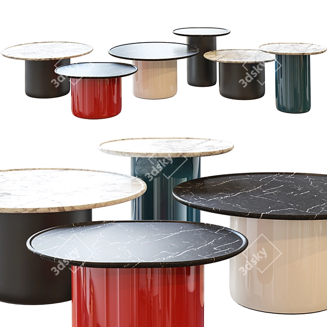 Stylish Button Tables by B&B Italia 3D model image 1