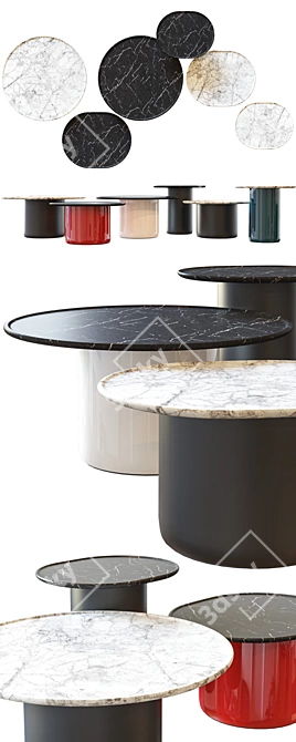 Stylish Button Tables by B&B Italia 3D model image 2