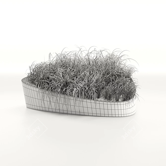 Sculpted Metal Dune Planter 3D model image 3