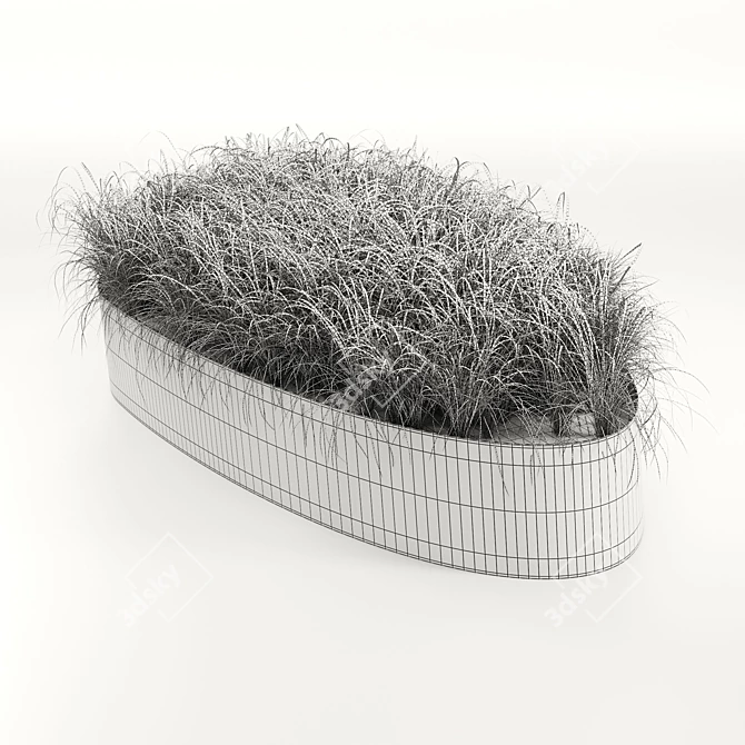 Sculpted Sand Steel Planter 3D model image 3