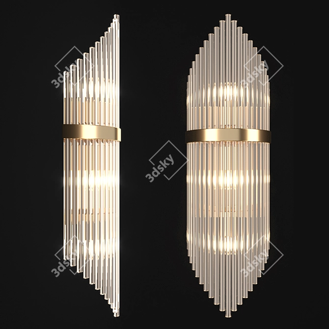 Modern Glass Rod Wall Lamp - CONCERT Lampatron 3D model image 1