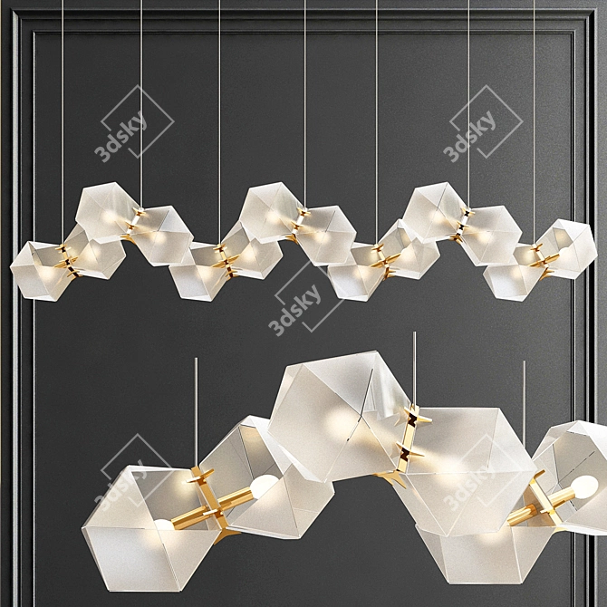 Elegant Welles Chandelier - Contemporary Lighting 3D model image 1