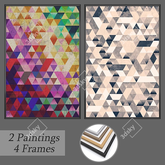 Contemporary Wall Art Set 3D model image 1