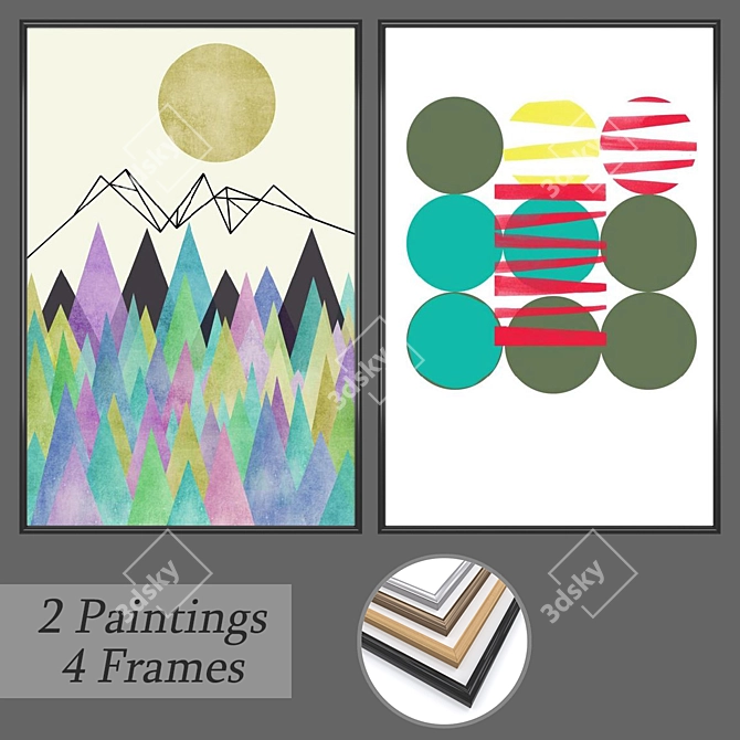 Artistic Wall Decor Set 3D model image 1