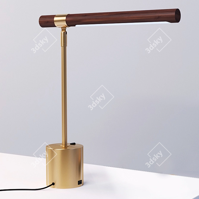 Modern Wood LED Table Lamp 3D model image 1