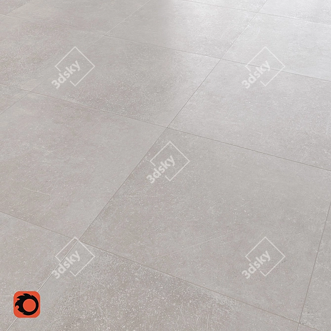 Stonehenge Concrete Tiles: Textured Grey Floor 3D model image 1