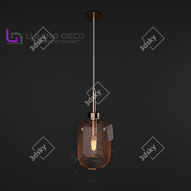 Lumina Deco Bessa Pendant: Elegant Rosé Gold Lighting 3D model image 1