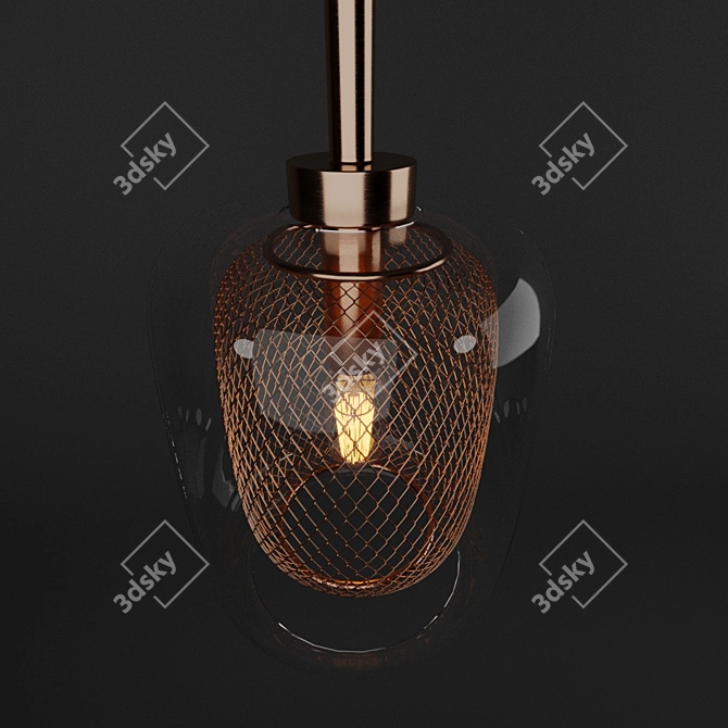 Lumina Deco Bessa Pendant: Elegant Rosé Gold Lighting 3D model image 2