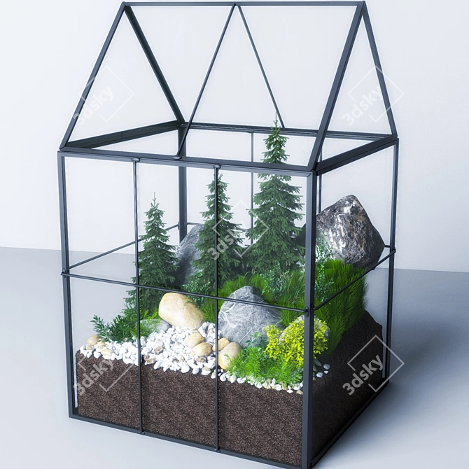 Geometric Mini Greenhouse Terrarium 3D model image 1