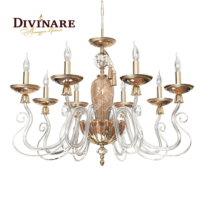 Divinare Laura 5123Q01 LM-8: Elegant Crystal Chandelier 3D model image 1