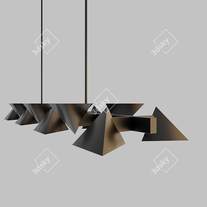 Scandi Angular Pendant Light 3D model image 1