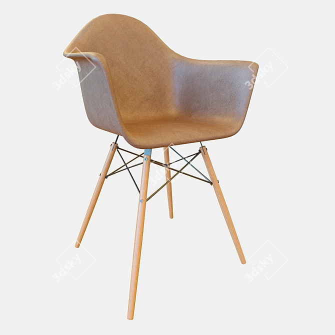 Elegant Leather Eames Chair 3D model image 1