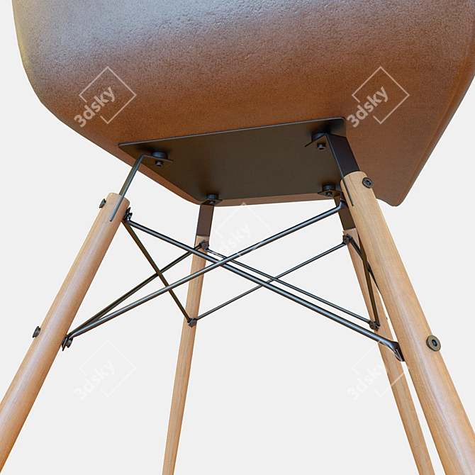 Elegant Leather Eames Chair 3D model image 2