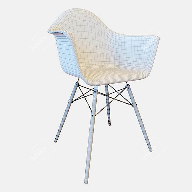 Elegant Leather Eames Chair 3D model image 3