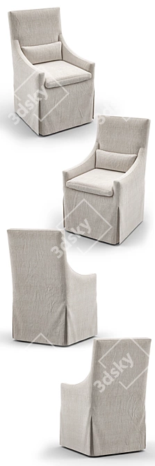 RH Belgian Slip Covered Armchair 3D model image 2