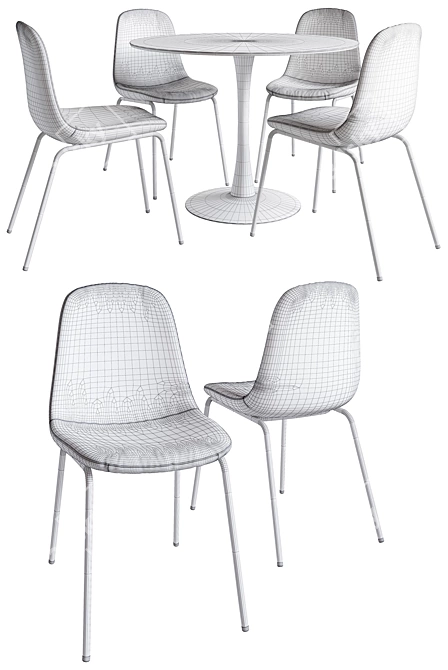 JYSK LYSTRUP Chair + RINGSTED Table Set 3D model image 3