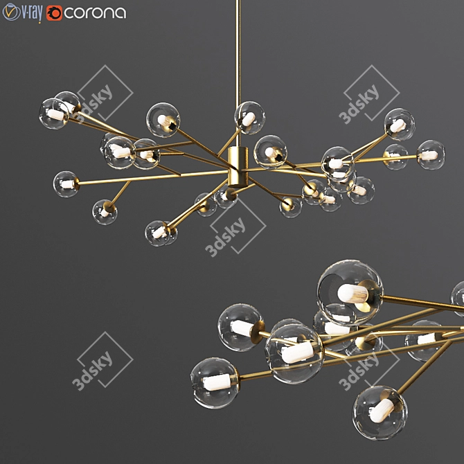 Imperiumloft Astra Gold Chandelier 3D model image 1