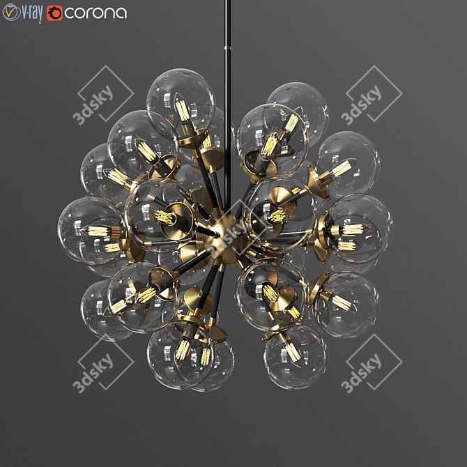 Soleil 18 Globelight Chandelier - Elegant Lighting Fixture 3D model image 1