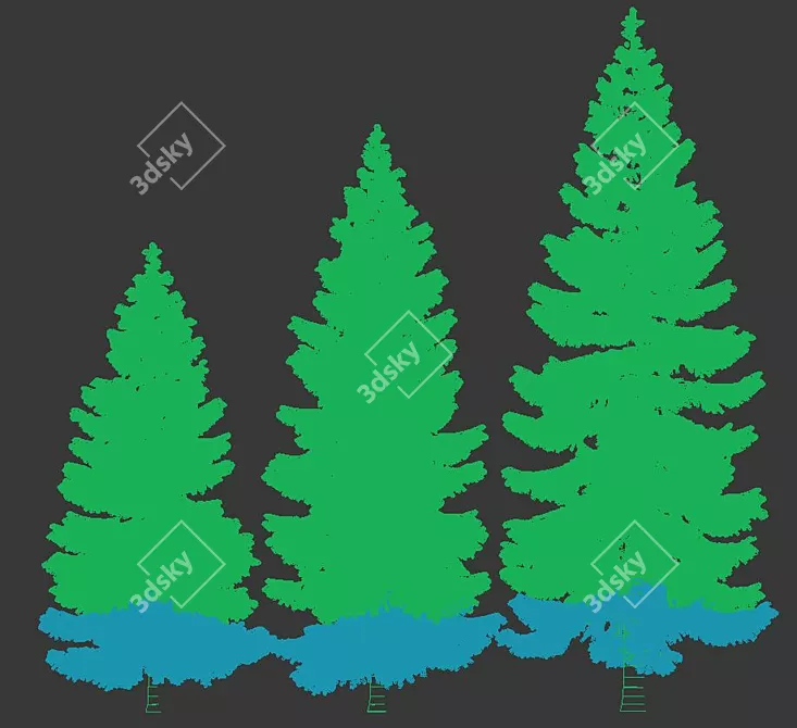 Snow-Covered Fir Tree Collection 3D model image 5