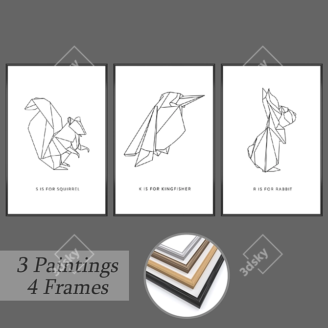 Versatile Wall Art Set 3D model image 1