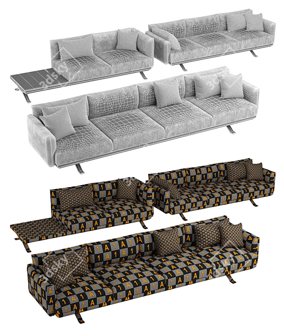 Kettal Boma Customizable Sofa 3D model image 3