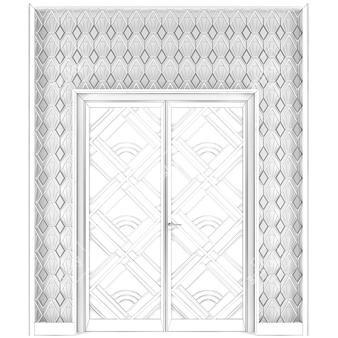 Contemporary 2-Panel Interior Door 3D model image 3