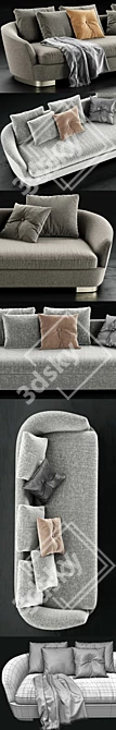 Minotti Jacques Sofa: Timeless Elegance with Unmatched Comfort 3D model image 3