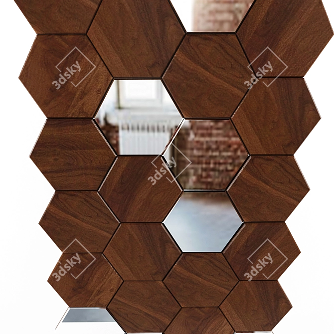 Honeycomb Reflection Wood Panel 3D model image 1