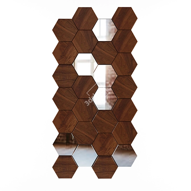 Honeycomb Reflection Wood Panel 3D model image 2