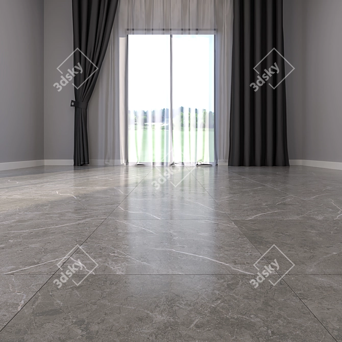 Elegant Marble Floor Tiles 3D model image 2