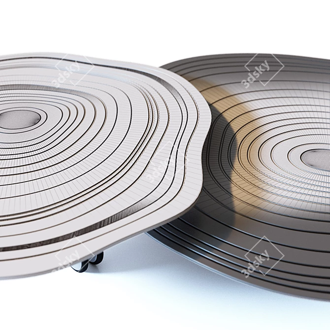 Silver Ring Coffee Table: Chic and Contemporary 3D model image 3