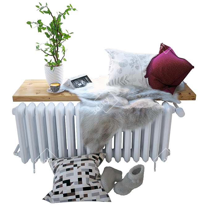 Cozy Window Sill Decor 3D model image 1